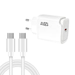 PD48 GaN 120W USB-C Laptop Power Supply with USB-C to USB-C Data Cable，EU Plug, EU Plug