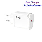 PD48 GaN 120W USB-C Laptop Power Supply with USB-C to USB-C Data Cable，EU Plug, EU Plug