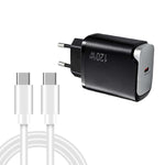 PD48 GaN 120W USB-C Laptop Power Supply with USB-C to USB-C Data Cable，EU Plug, EU Plug