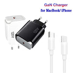 PD48 GaN 120W USB-C Laptop Power Supply with USB-C to USB-C Data Cable，EU Plug, EU Plug