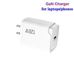PD48 GaN 120W USB-C Laptop Power Supply with USB-C to USB-C Data Cable，US Plug, US Plug