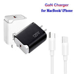 PD48 GaN 120W USB-C Laptop Power Supply with USB-C to USB-C Data Cable，US Plug, US Plug