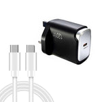 PD48 GaN 120W USB-C Laptop Power Supply with USB-C to USB-C Data Cable，UK Plug, UK Plug
