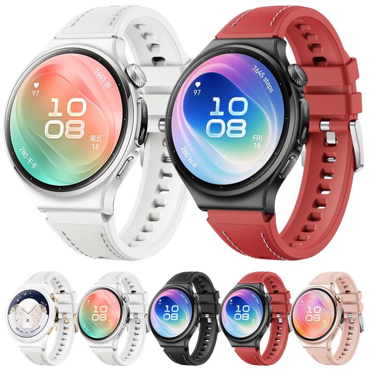Microfiber Leather Hybrid Silicone Watch Band, 18mm