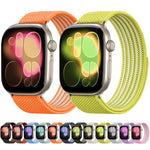 Airy Mixed Nylon Loop Metal Connector Watch Band, For Apple Watch 46mm / 49mm / 45mm / 44mm, For Apple Watch 42mm / 41mm / 40mm / 38mm