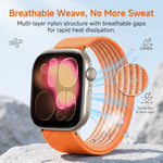 Airy Mixed Nylon Loop Metal Connector Watch Band, For Apple Watch 46mm / 49mm / 45mm / 44mm, For Apple Watch 42mm / 41mm / 40mm / 38mm