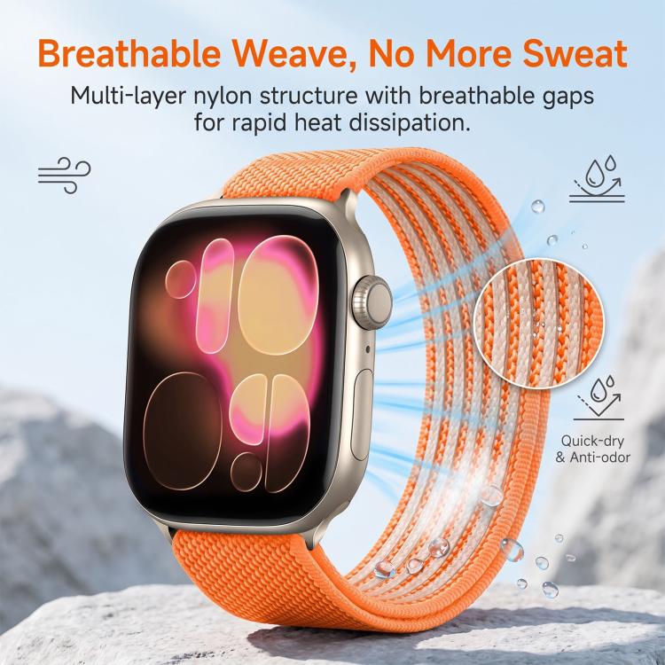 Airy Mixed Nylon Loop Metal Connector Watch Band, For Apple Watch 46mm / 49mm / 45mm / 44mm, For Apple Watch 42mm / 41mm / 40mm / 38mm