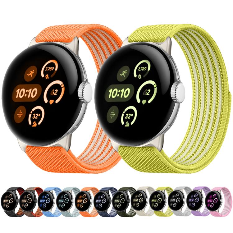 Airy Mixed Nylon Loop Metal Connector Watch Band, For Google Pixel Watch 5 / 4 / 3 / 2 / 1 41mm, For Google Pixel Watch 5 / 4 / 3 45mm