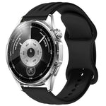 Wave-Textured Butterfly Clasp Solid Color Silicone Watch Band, 22mm, 20mm