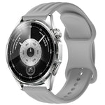 Wave-Textured Butterfly Clasp Solid Color Silicone Watch Band, 22mm, 20mm