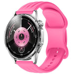 Wave-Textured Butterfly Clasp Solid Color Silicone Watch Band, 18mm