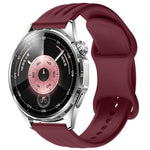 Wave-Textured Butterfly Clasp Solid Color Silicone Watch Band, 18mm