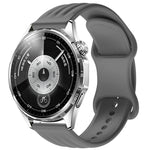 Wave-Textured Butterfly Clasp Solid Color Silicone Watch Band, 18mm
