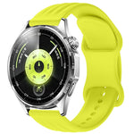 Wave-Textured Butterfly Clasp Solid Color Silicone Watch Band, 18mm