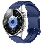 Wave-Textured Butterfly Clasp Solid Color Silicone Watch Band, 18mm
