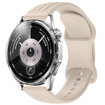 Wave-Textured Butterfly Clasp Solid Color Silicone Watch Band, 18mm