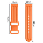 Wave-Textured Butterfly Clasp Solid Color Silicone Watch Band, 18mm