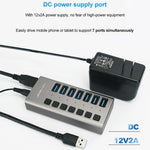 ACASIS HS-707MG 7-Ports USB3.0 HUB 5Gbps with Independent Switch, HS-707MG