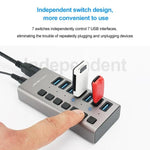 ACASIS HS-707MG 7-Ports USB3.0 HUB 5Gbps with Independent Switch, HS-707MG