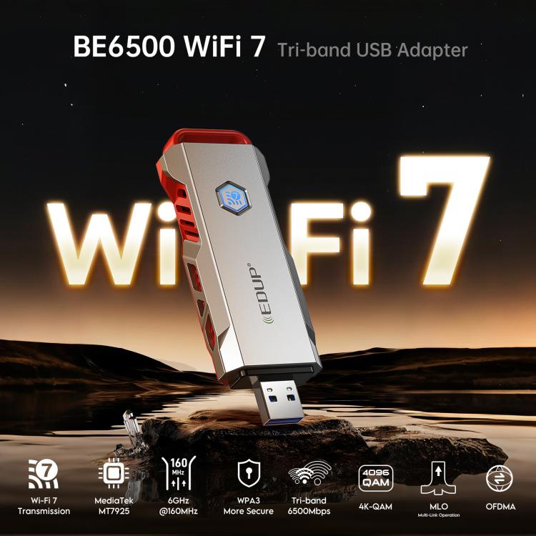 EDUP EP-BE1679 Wi-Fi 7 BE6500 Tri-Band USB Adapter