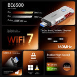 EDUP EP-BE1679 Wi-Fi 7 BE6500 Tri-Band USB Adapter