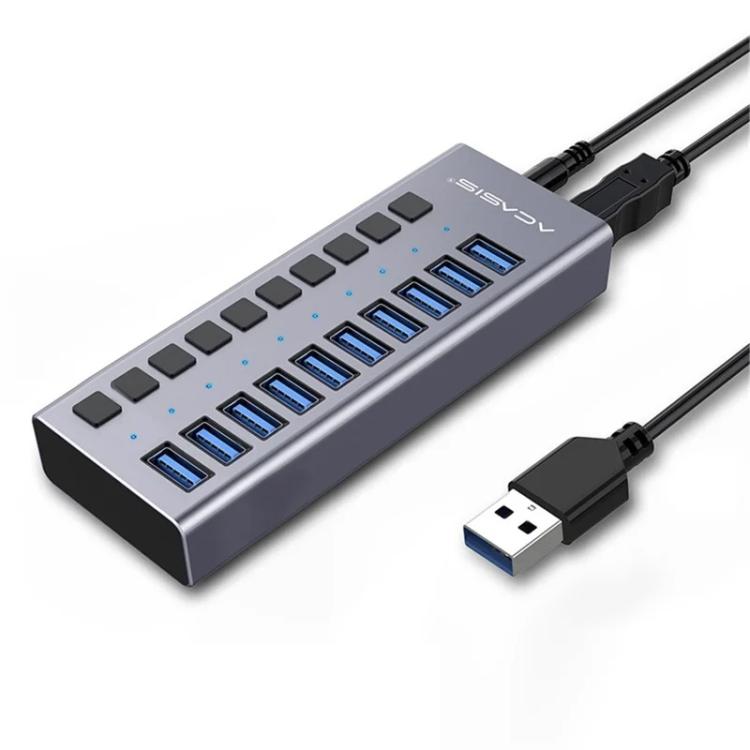 ACASIS HS-710MG 10-Port USB3.0 HUB 5Gbps with Independent Switches, HS-710MG