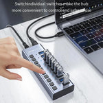 ACASIS HS-710MG 10-Port USB3.0 HUB 5Gbps with Independent Switches, HS-710MG