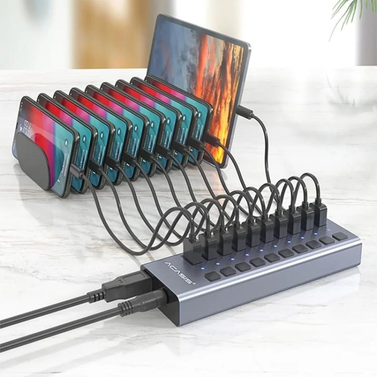 ACASIS HS-710MG 10-Port USB3.0 HUB 5Gbps with Independent Switches, HS-710MG