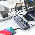 ACASIS HS-710MG 10-Port USB3.0 HUB 5Gbps with Independent Switches, HS-710MG