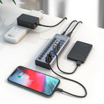 ACASIS HS-710MG 10-Port USB3.0 HUB 5Gbps with Independent Switches, HS-710MG