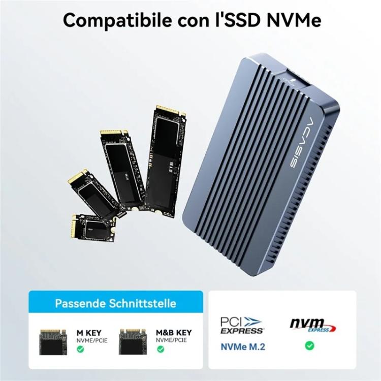 ACASIS TBU405M1 40Gbps M.2 NVMe SSD Enclosure for M1 / M2 Pro Max, TBU405 M1