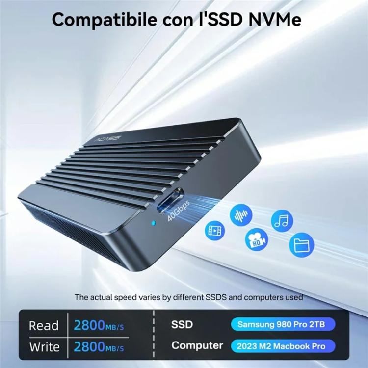 ACASIS TBU405M1 40Gbps M.2 NVMe SSD Enclosure for M1 / M2 Pro Max, TBU405 M1