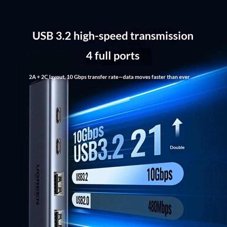 UGREEN 35999 Hub USB-C / Type-C 6-in-1 (10 Gbps, USB 3.2 Gen2, HDMI 4K 60Hz, PD 100W), 35999