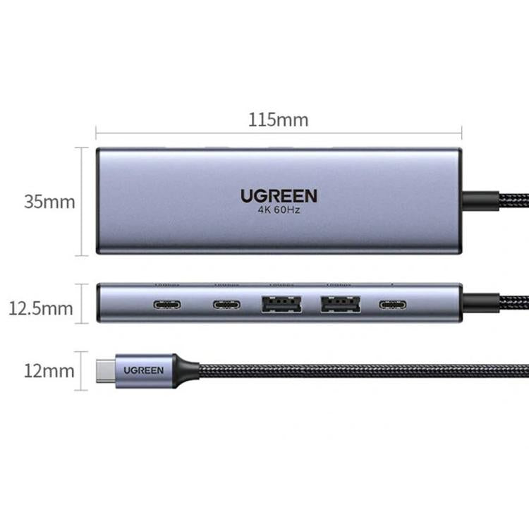 UGREEN 35999 Hub USB-C / Type-C 6-in-1 (10 Gbps, USB 3.2 Gen2, HDMI 4K 60Hz, PD 100W), 35999