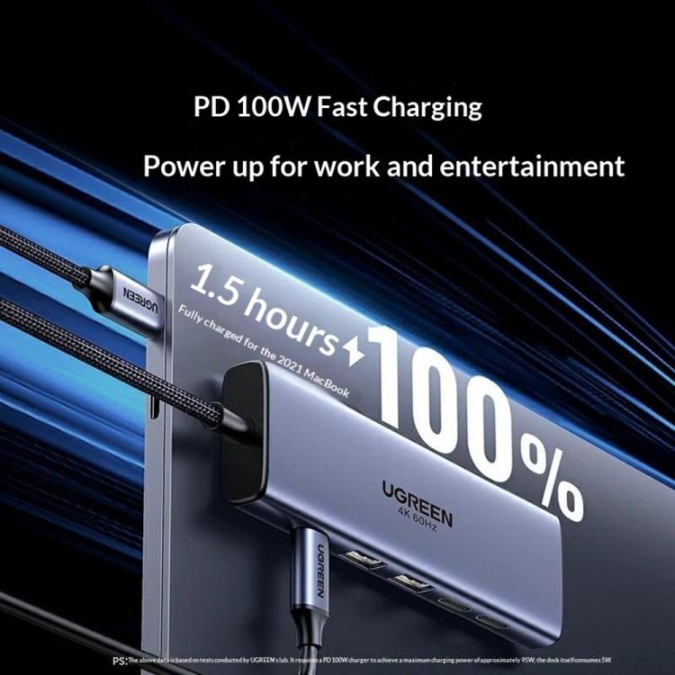 UGREEN 35999 Hub USB-C / Type-C 6-in-1 (10 Gbps, USB 3.2 Gen2, HDMI 4K 60Hz, PD 100W), 35999