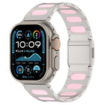 Magnetic Style Alloy Hybrid Silicone Watch Band, For Apple Watch 46mm / 49mm / 45mm / 44mm, For Apple Watch 42mm / 41mm / 40mm / 38mm