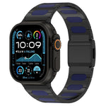 Magnetic Style Alloy Hybrid Silicone Watch Band, For Apple Watch 46mm / 49mm / 45mm / 44mm, For Apple Watch 42mm / 41mm / 40mm / 38mm