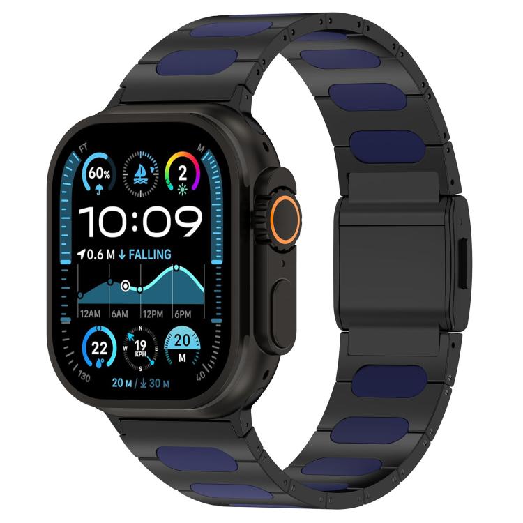 Magnetic Style Alloy Hybrid Silicone Watch Band, For Apple Watch 46mm / 49mm / 45mm / 44mm, For Apple Watch 42mm / 41mm / 40mm / 38mm