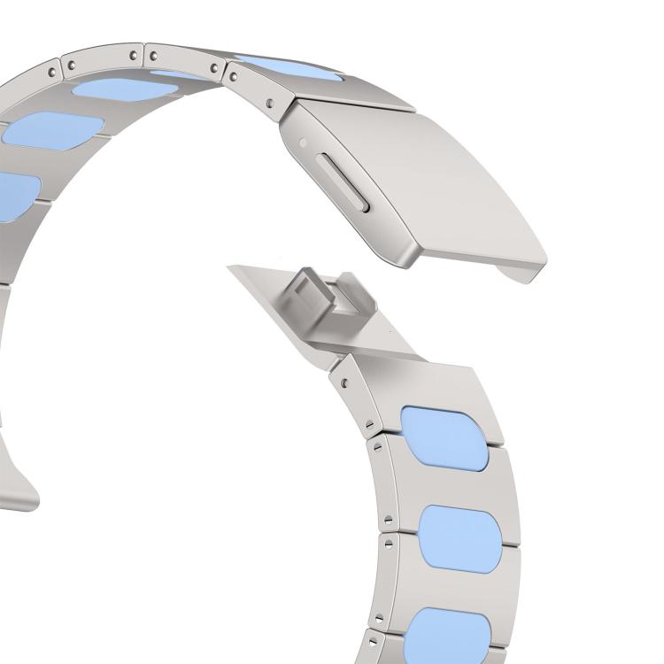Magnetic Style Alloy Hybrid Silicone Watch Band, 22mm
