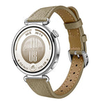 Slim Lychee-Textured Genuine Leather Watch Band, 18mm