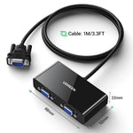 UGREEN 40254 Splitter VGA da 1 a 2, alimentato via Micro USB, adattatore per doppio monitor