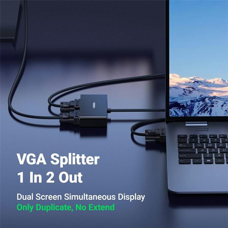 UGREEN 40254 Splitter VGA da 1 a 2, alimentato via Micro USB, adattatore per doppio monitor