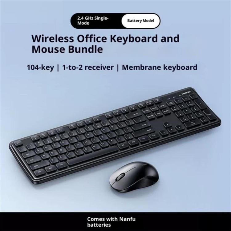 UGREEN MK331 104-Key Keyboard Adjustable DPI Mouse Wireless Keyboard and Mouse Combo