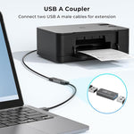 ENKAY ENK-AT138 Aluminium Alloy USB 3.0 Female to Female Data Adapter Converter 5Gbps Transmission, 1 PC, 2 PCS