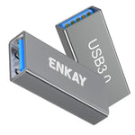 ENKAY ENK-AT138 Aluminium Alloy USB 3.0 Female to Female Data Adapter Converter 5Gbps Transmission, 1 PC, 2 PCS