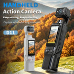 Action cam D11 con doppio flash, schermo da 2,0 pollici e grandangolo a 120 gradi – Videocamera portatile da viaggio