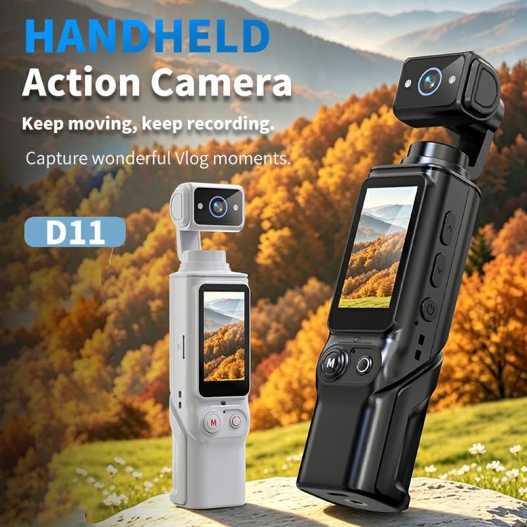 Action cam D11 con doppio flash, schermo da 2,0 pollici e grandangolo a 120 gradi – Videocamera portatile da viaggio
