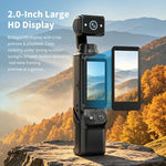 Action cam D11 con doppio flash, schermo da 2,0 pollici e grandangolo a 120 gradi – Videocamera portatile da viaggio