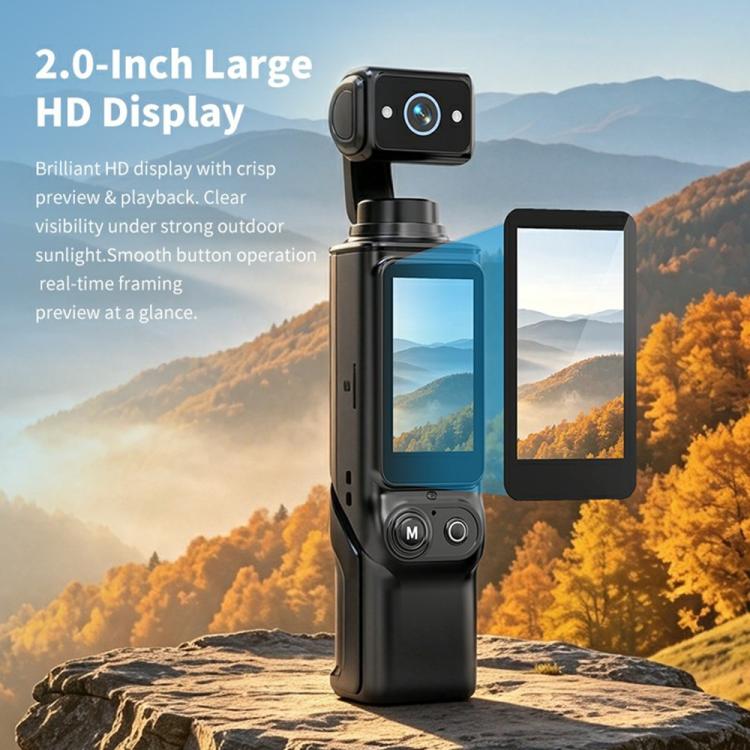 Action cam D11 con doppio flash, schermo da 2,0 pollici e grandangolo a 120 gradi – Videocamera portatile da viaggio