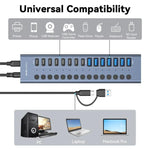ACASIS HB16Pro Individual Switches 16-Port USB 3.2 Hub with 96W 12V / 8A Adapter, HB16Pro